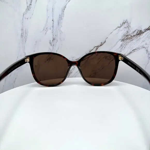 New PRADA Sunglasses Brown Square Gold Logo Tortoise Authentic w/ Box & Case - Picture 16 of 16